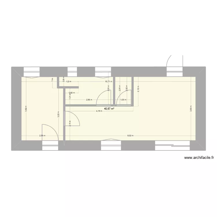 laurence st savinien. Plan de 1  et 41 m²