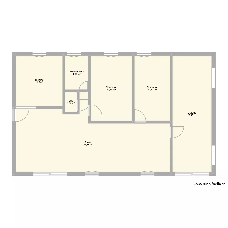 Maison Franquevillette Verte Existant. Plan de 