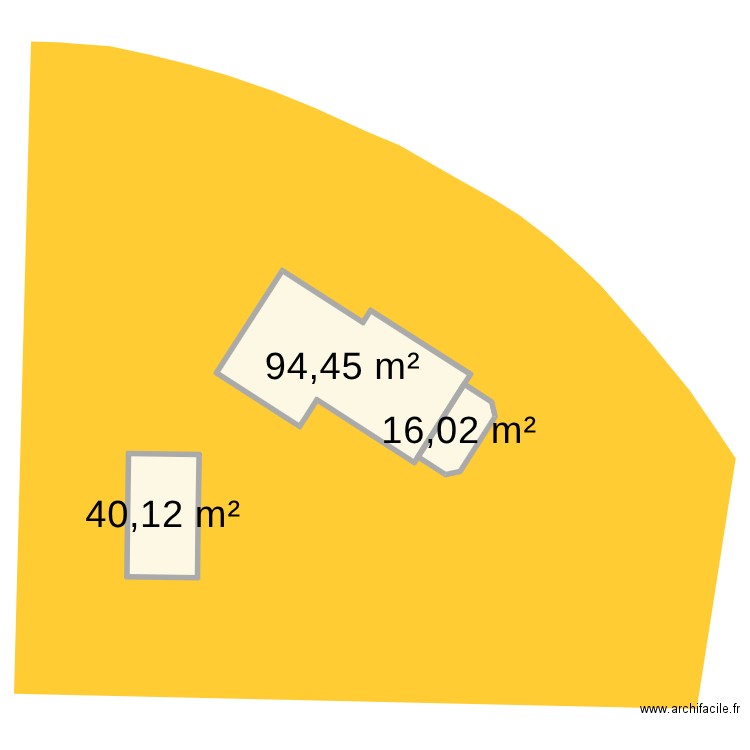 plan de cadastre. Plan de 3 pièces et 171 m2