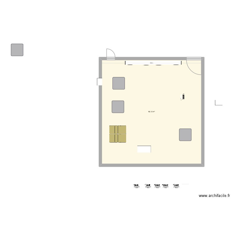 C21. Plan de 1 pièce et 92 m2