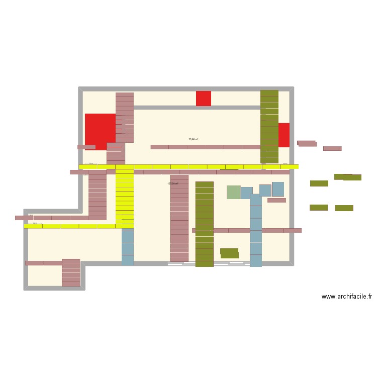 piscine1. Plan de 2 pièces et 205 m2