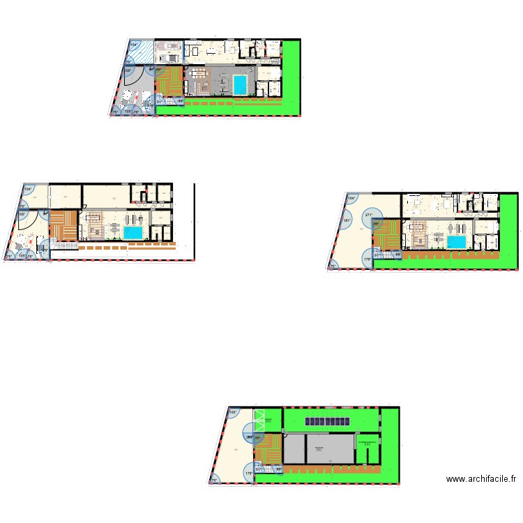 Villette sur Ain RDC. Plan de 42 pièces et 1983 m2