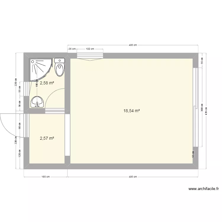 MODULE 25m&sup2; habitable 29m&sup2; sol. Plan de 