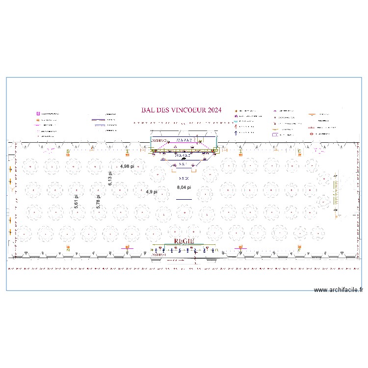 Plan de salle Grand Bal - cotation. Plan de 0 pièce et 0 m2