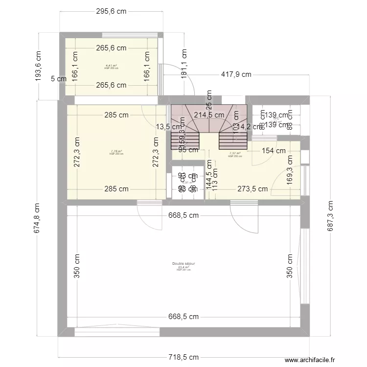 Plan avec dimensions actuelles RDC. Plan de Plan avec dimensions actuelles RDC. Plan de