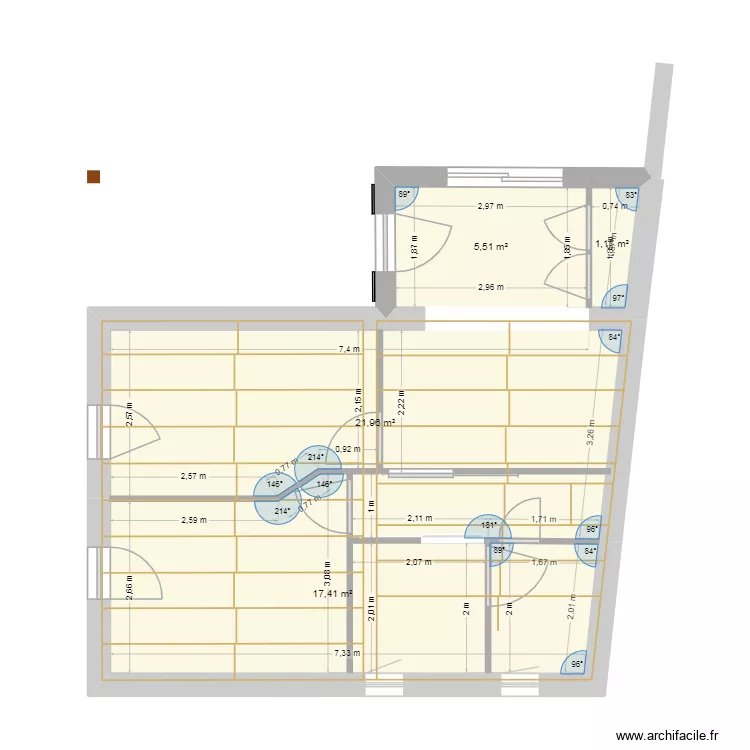 projet 1/2 lambourdage. Plan de 4  et 46 m²