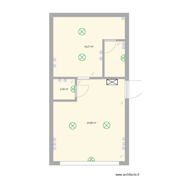 ecommoy. Plan de 3 pièces et 46 m2