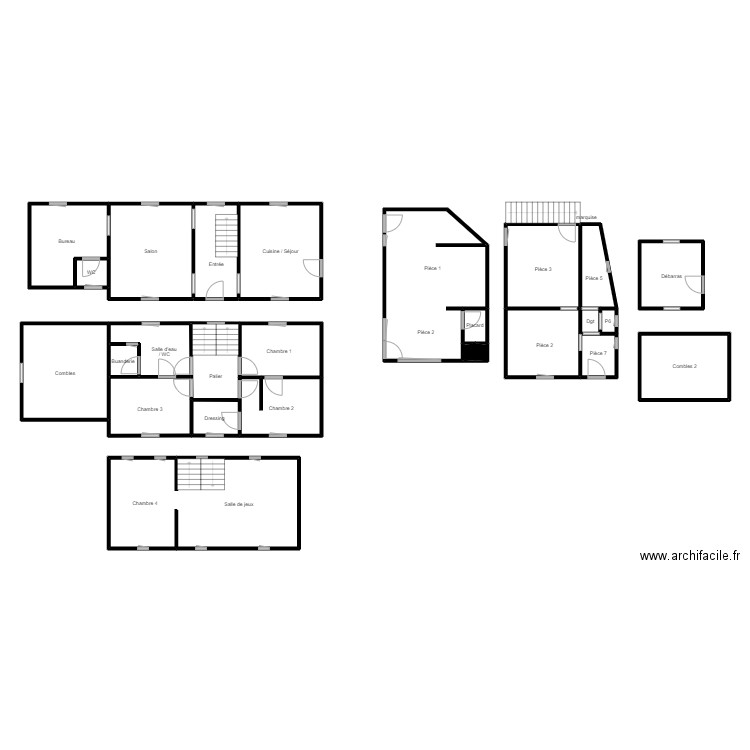 PORTHAIS. Plan de 25 pièces et 246 m2