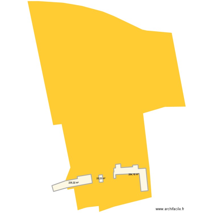 toutes parcelle court. Plan de 3 pièces et 540 m2