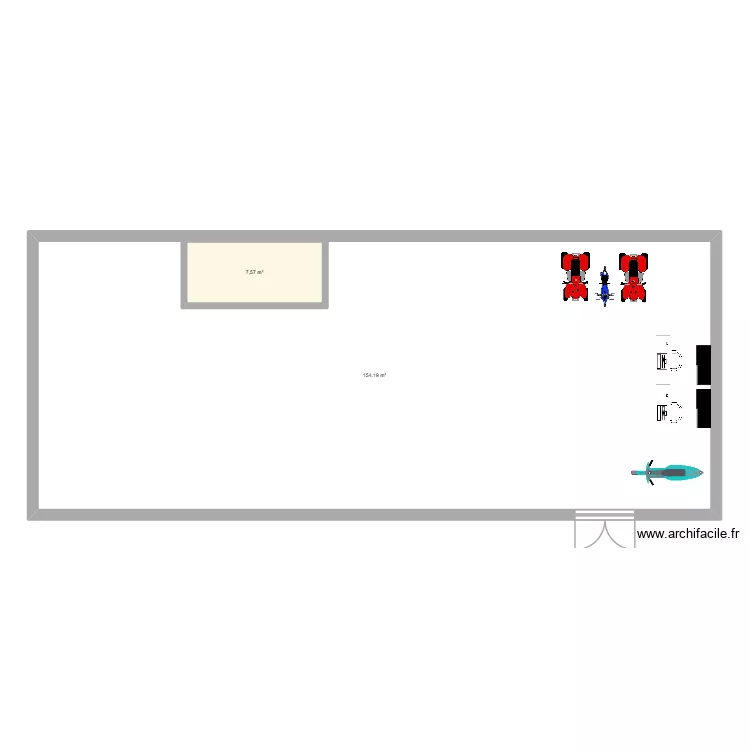 plan magasin. Plan de 2  et 171 m²