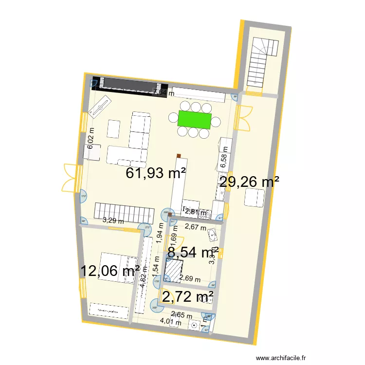 Maison Gite TOITURE. Plan de 11  et 234 m²