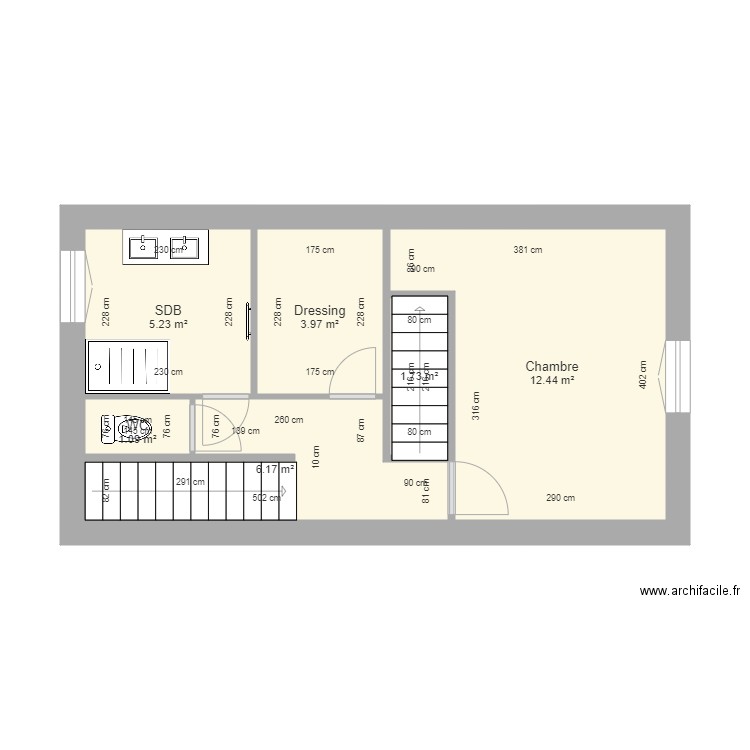 Bignon. Plan de 6 pièces et 31 m2
