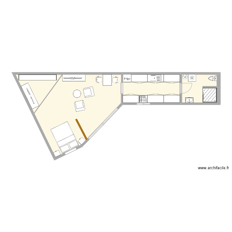 Plan Studio Maison GBH new. Plan de 4 pièces et 45 m2