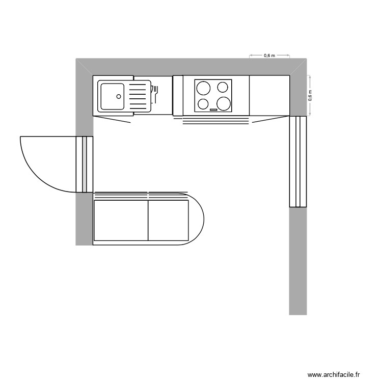 cuisine maison. Plan de 0 pièce et 0 m2