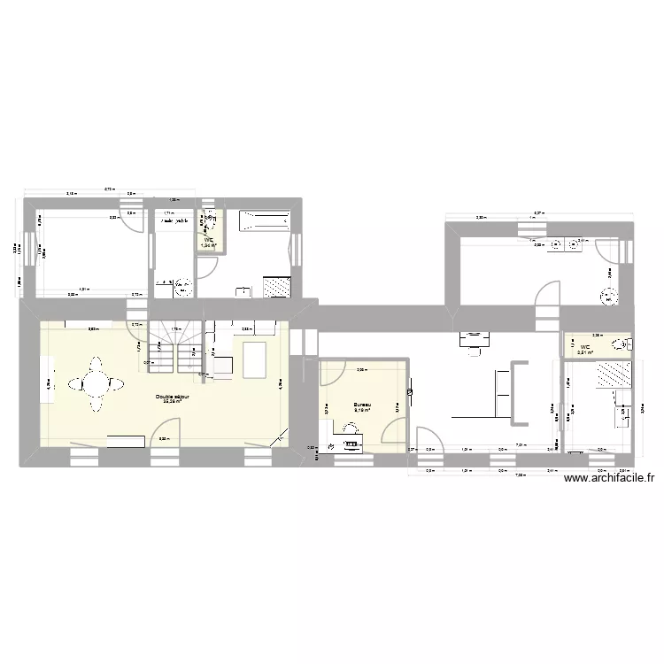 R&eacute;novation JAOUEN Jennifer & Jean-Fran&ccedil;ois. Plan de 4  et 48 m²