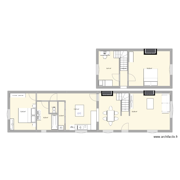 Plan 22-02. Plan de 9 pièces et 106 m2