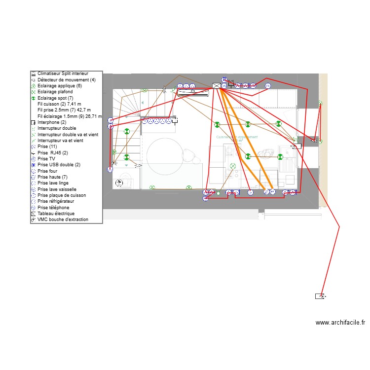 appartement RDC électricité. Plan de 0 pièce et 0 m2