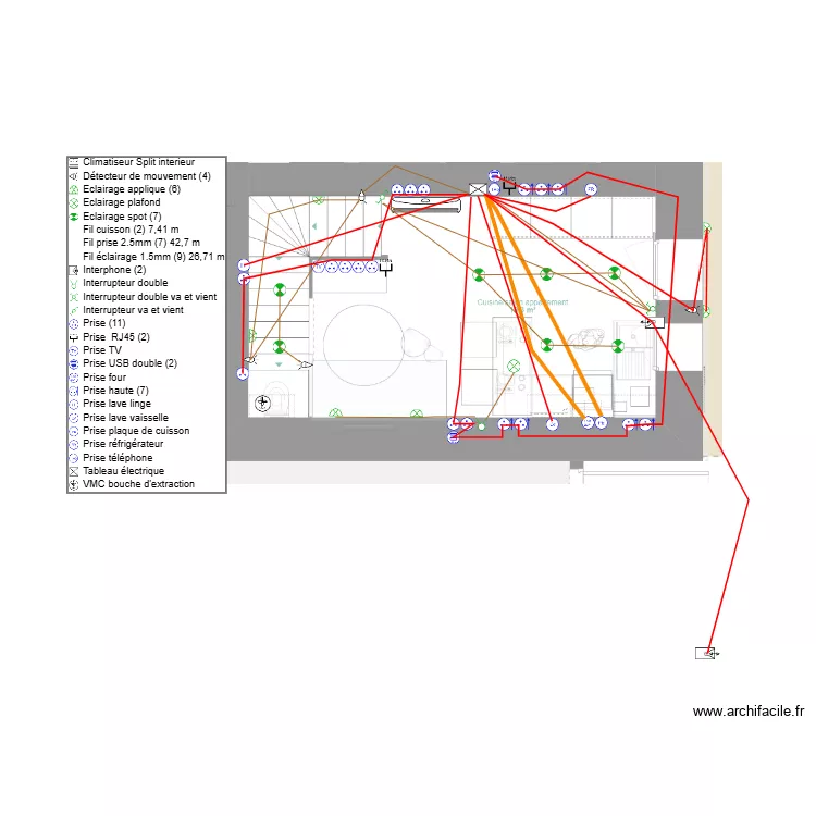 appartement RDC électricité. Plan de appartement RDC électricité. Plan de