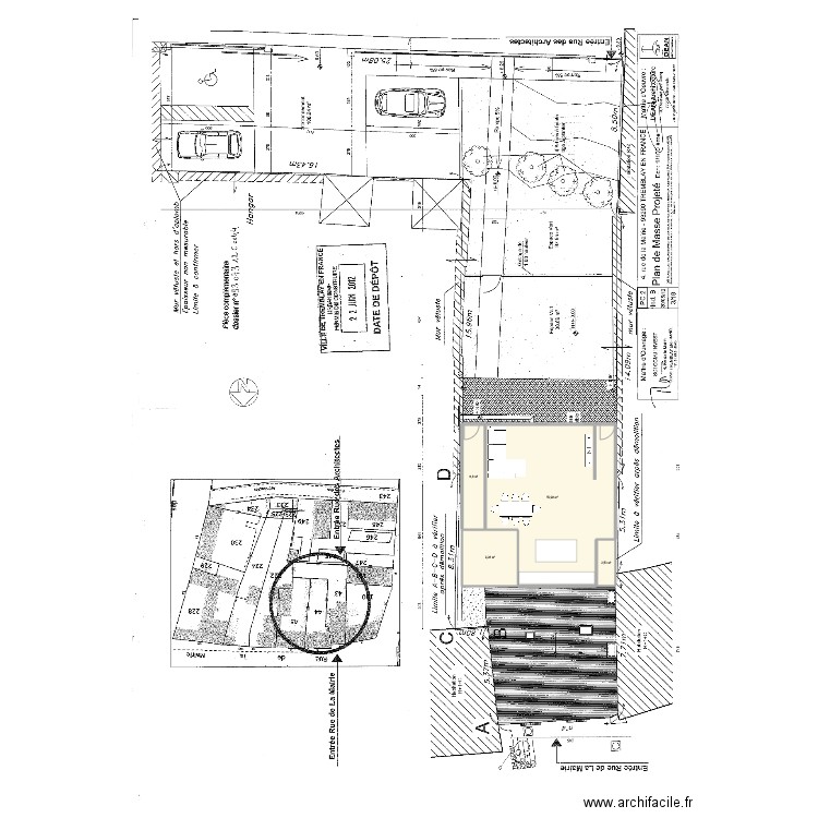 RDC 1. Plan de 4 pièces et 72 m2