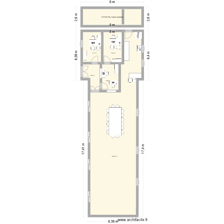 ESPACE JEUNES 1. Plan de 6 pièces et 157 m2