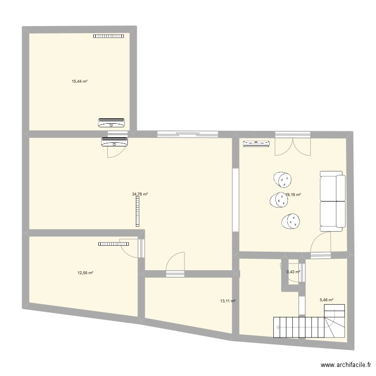 sebast. Plan de 15 pièces et 184 m2