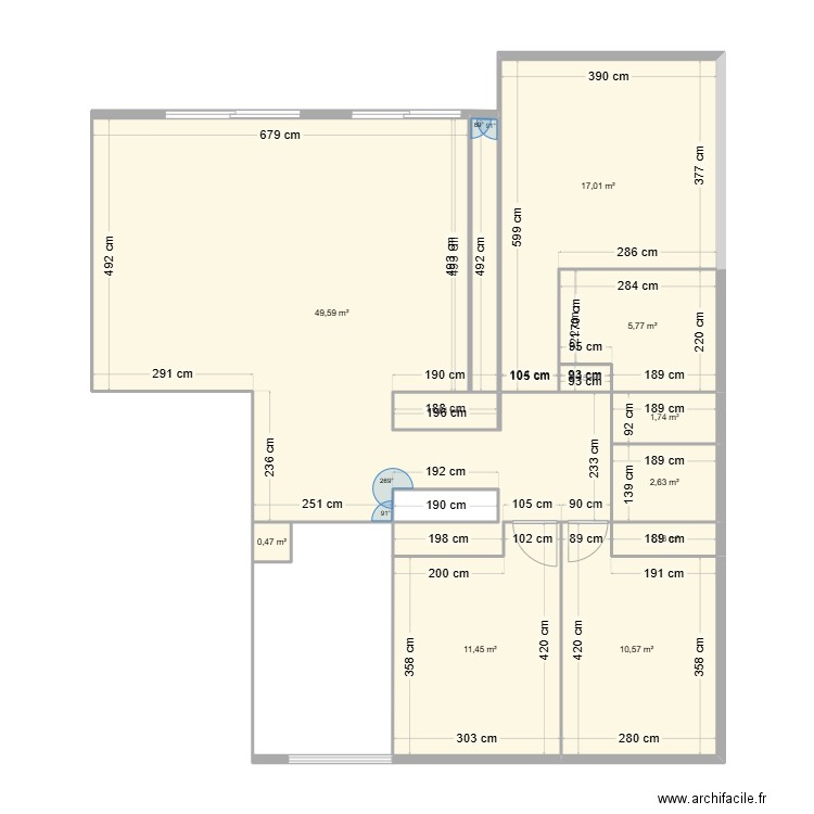 caravadossi. Plan de 11 pièces et 102 m2