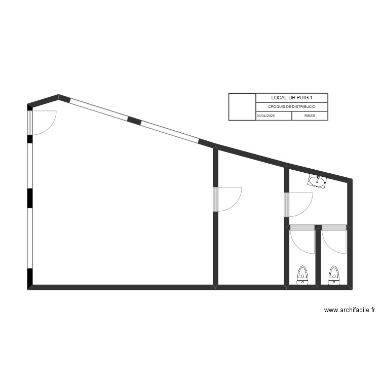DRPuig. Plan de 5 pièces et 49 m2