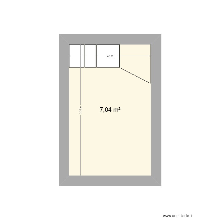 Cuisine. Plan de 1 pièce et 7 m2
