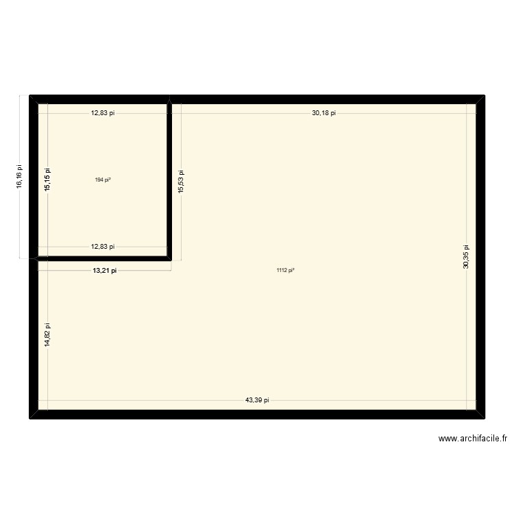 plan V2. Plan de 2 pièces et 121 m2