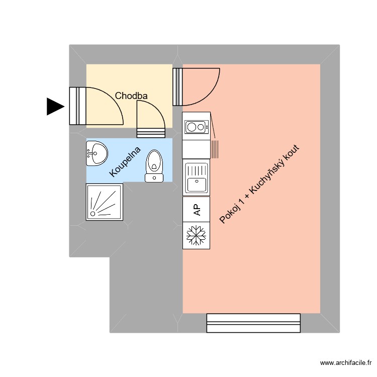 1. m&aacute;je 832, byt 3. Plan de 0 pièce et 0 m2