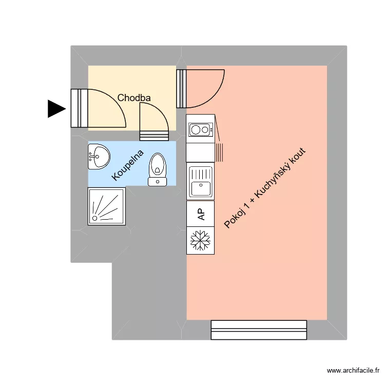 1. m&aacute;je 832, byt 3. Plan de 9  et 145 m²