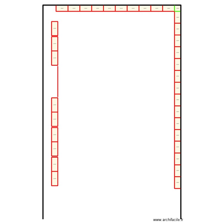 Batiment S 2.25. Plan de 35 pièces et 96 m2