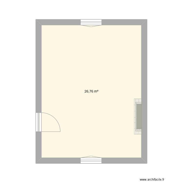 salon. Plan de 1 pièce et 27 m2