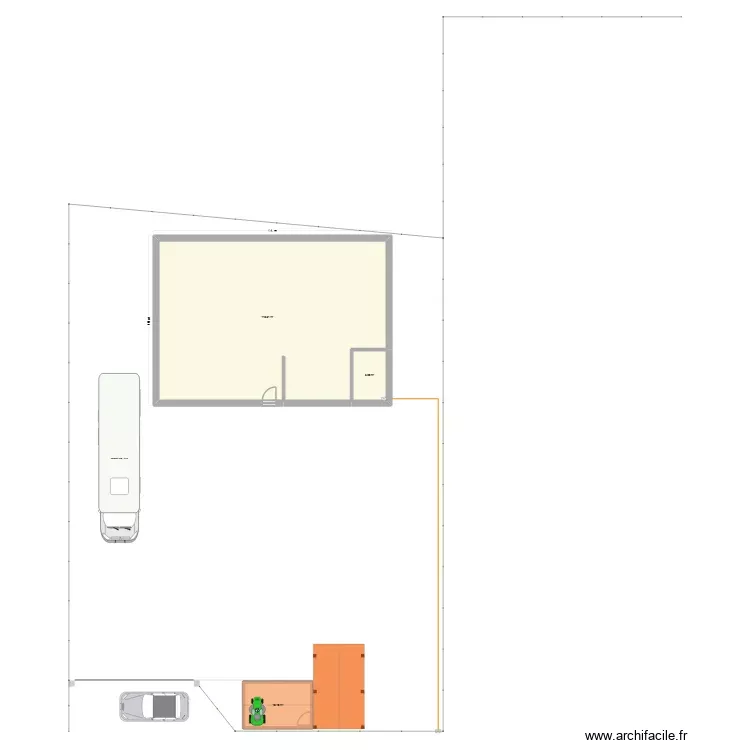 projet terrain. Plan de 3 Pièces et 135 m²