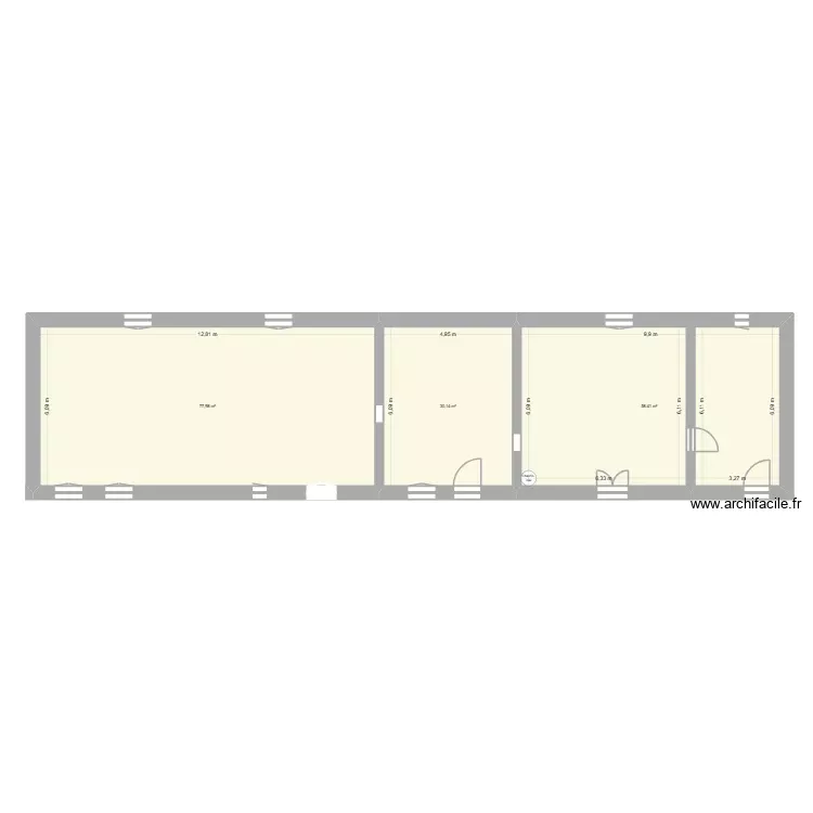 Binas. Plan de 3 Pièces et 167 m²