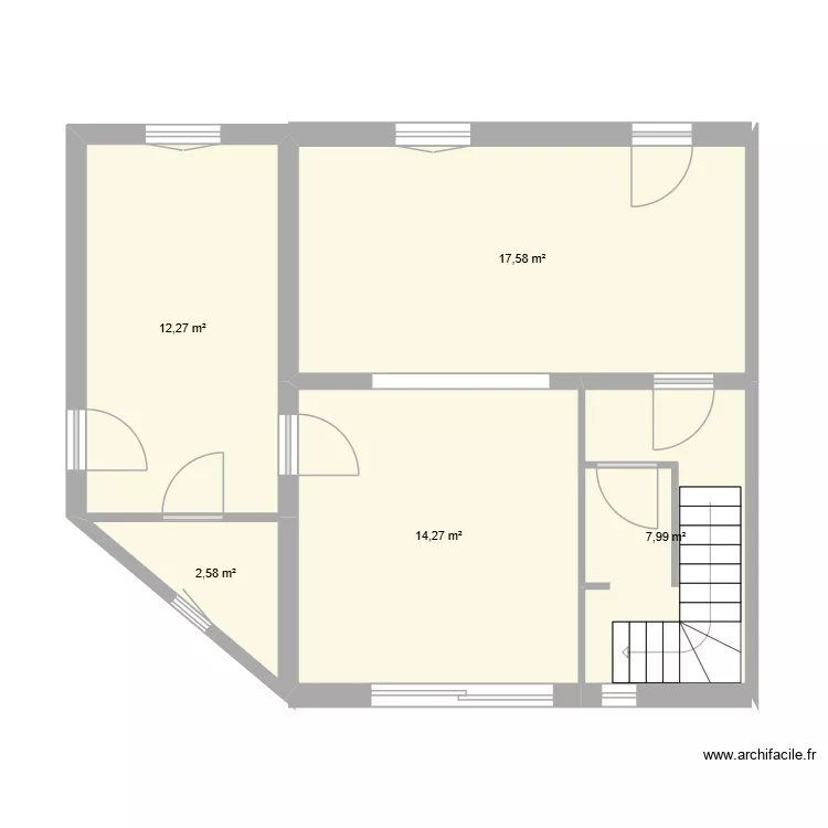 rdc san martin. Plan de 5  et 55 m²