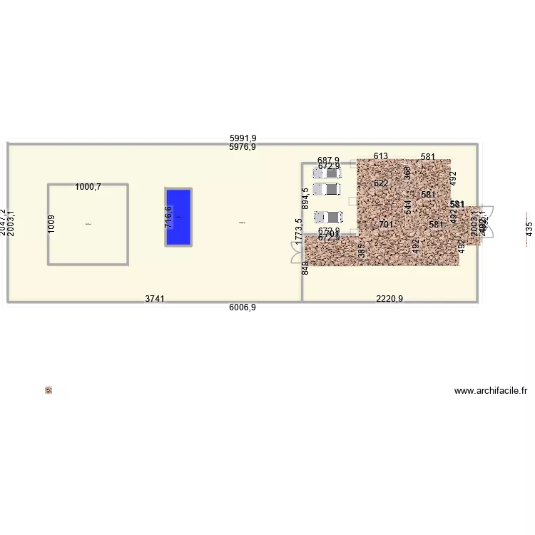489annex. Plan de 3  et 1316 m²