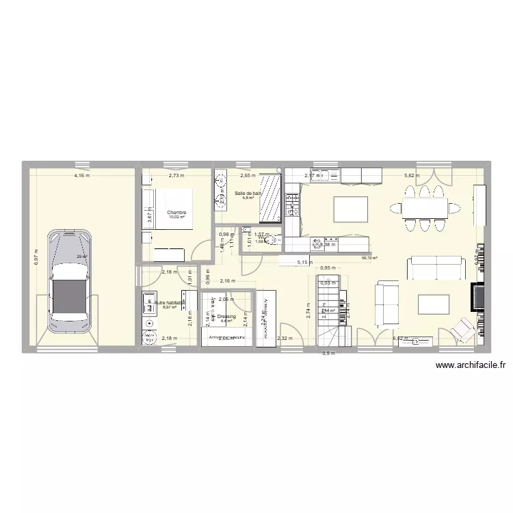 Cambremer avec &eacute;tage. Plan de 19  et 236 m²