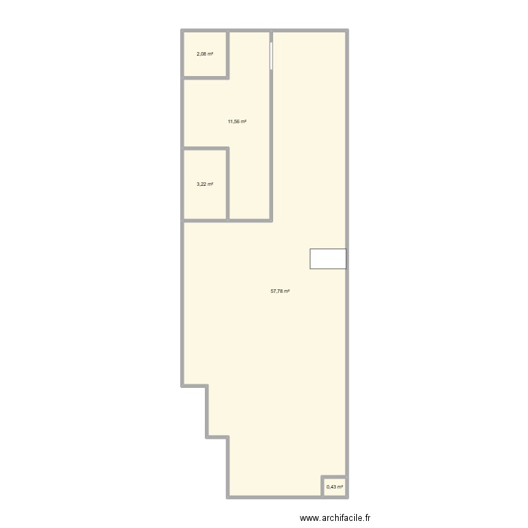Big B. Plan de 5 pièces et 75 m2