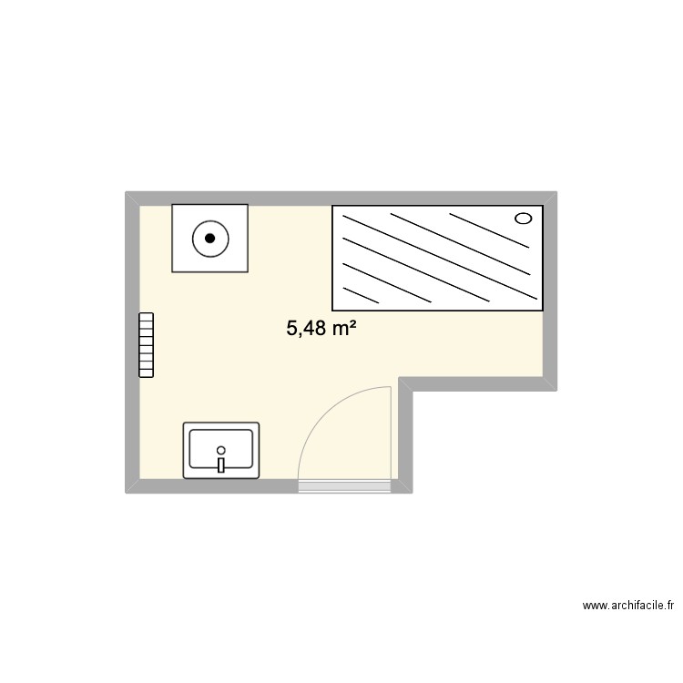 Humbert. Plan de 1 pièce et 5 m2