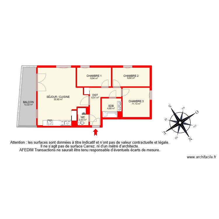 BI 28630. Plan de 13 pièces et 110 m2