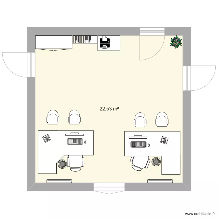 bureau de sabrina. Plan de 
