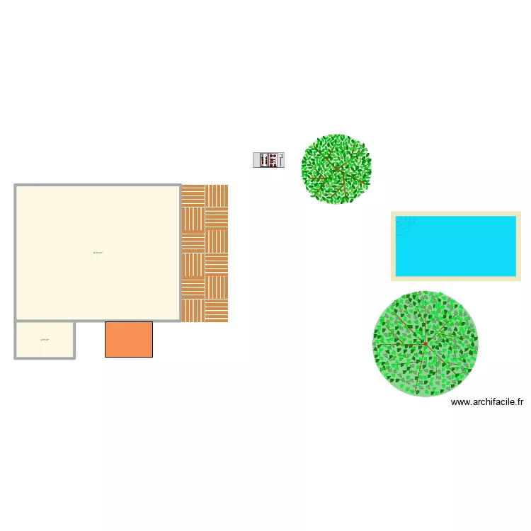 ext&eacute;rieur. Plan de 2  et 107 m²