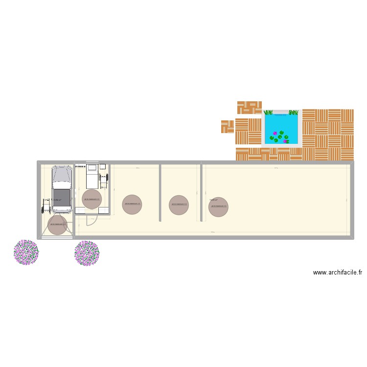 epnak. Plan de 2 pièces et 129 m2