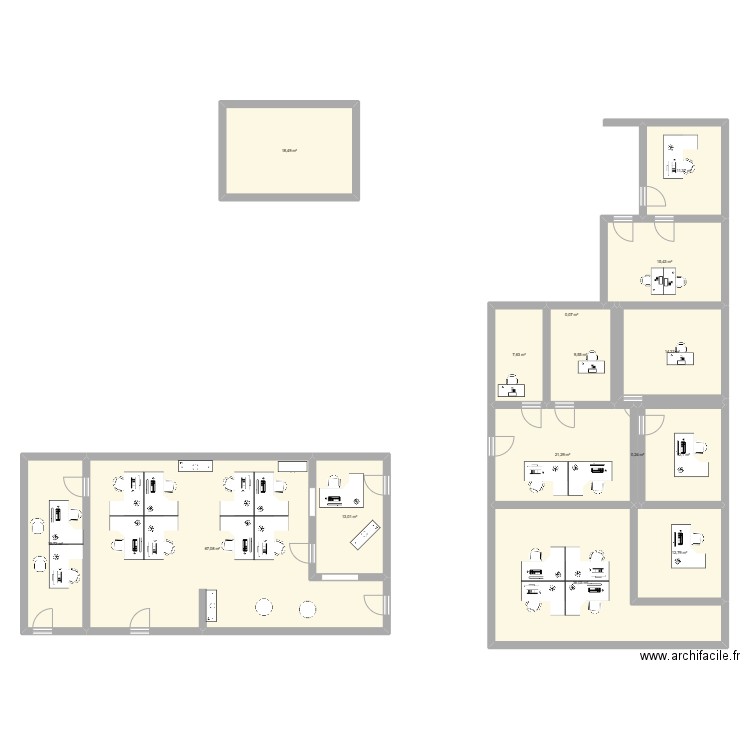 bureau de prod. Plan de 0 pièce et 0 m2