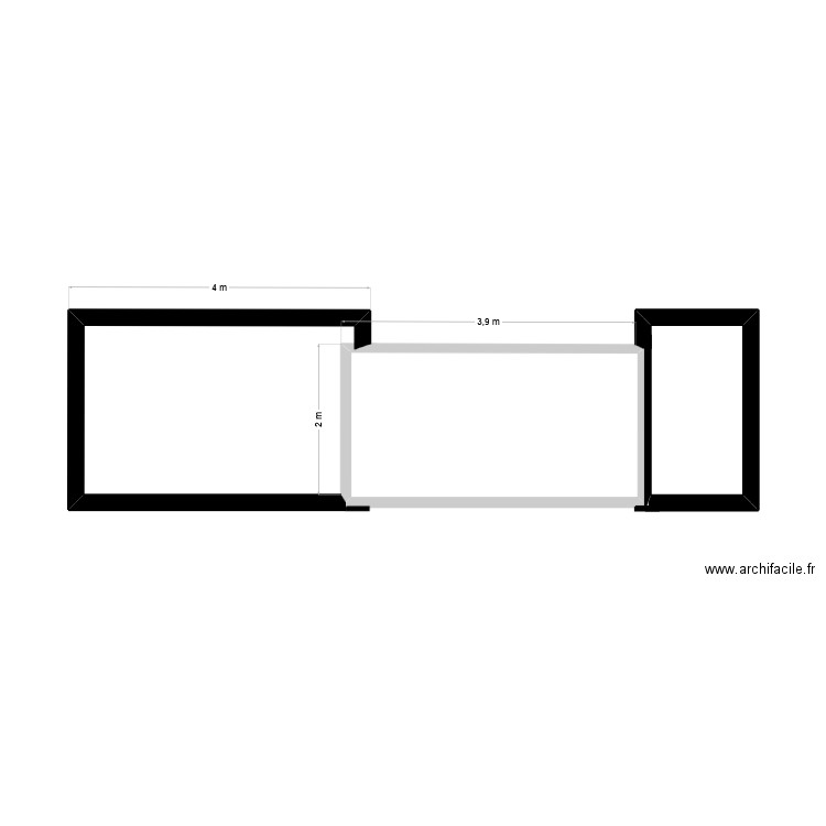 portail. Plan de 1 pièce et 7 m2