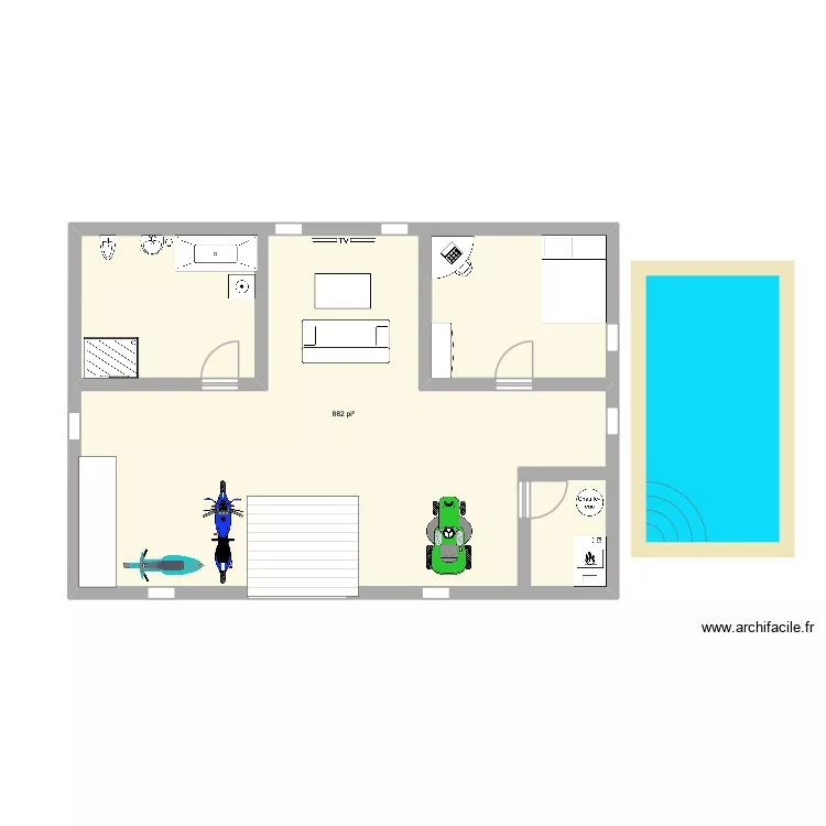 garage. Plan de 1 et 82 m² garage. Plan de 1 et 82 m²