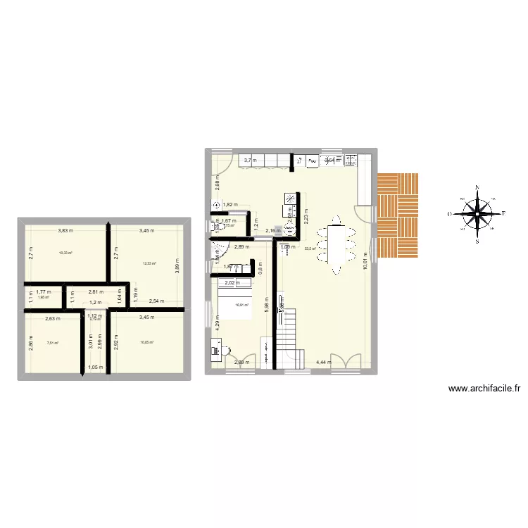 SCI Alexandre. Plan de 9  et 121 m²