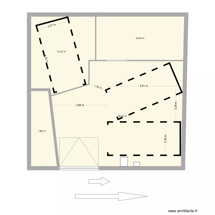 box garage 45&deg;. Plan de 