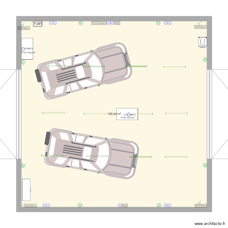 Zone prep - Bordeaux Aéroport AVIS. Plan de 1 pièce et 100 m2